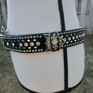 Shepler\'s Black Blingy Crystal Encrusted Belt Shepler main image 3